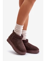 Módní Semišové Nízké Sněhule Hnědé Nucca