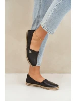 Elegantní Kožené Espadrilky Dámské Zazoo 10177 Černé