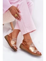 Dámské Kožené Sandály Na Klínku S Tkaninou Maciejka L7067-29 Hnědé Dámské Kožené Sandály Na Klínku S Tkaninou Maciejka L7067-29 Hnědé