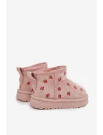 Dětské sněhule s jahodami růžové Gracina