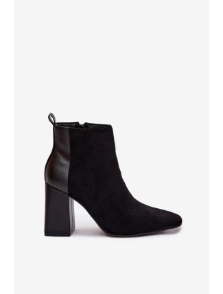 Dámské zateplené botky na sloupku – černé Maloria