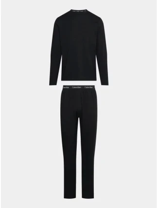 Pánské pyžamo L/S PANT SET 000NM2510E UB1 černé - Calvin Klein