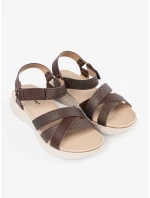 Výborné  sandály hnědé dámské platforma