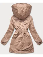 Béžová dámská bunda s kapucí (B8105-46) Béžová dámská bunda s kapucí (B8105-46)