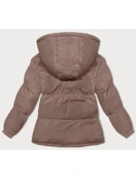 Tmavě béžová dámská zimní bunda s kapucí (5M3169-84) Tmavě béžová dámská zimní bunda s kapucí (5M3169-84)