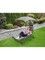 BERGAMO SEDÁTKO K BAZÉNU S PARAZÉNEM 200x125x180CM ŠEDÉ