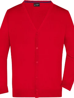Daiber JN 661 Pánský pletený cardigan s výstřihem do V 02.0661 red