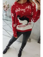 Svetr s vánočním motivem červený