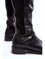 Dámské zateplené koleno vysoké boty SBarski HY07-329 Černé Dámské zateplené koleno vysoké boty SBarski HY07-329 Černé