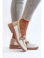 Dámské kožené mokasíny Maciejka 06493-11 Bílo-Bežové