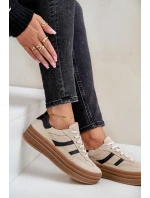 Zazoo N1176 Semišové Tenisky Na Platformě Béžové