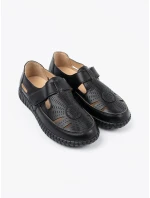 Výborné dámské  polobotky černé na plochém podpatku