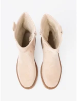 Zajímavé Jasnobeżowy dámské  kotníčkové boty platforma