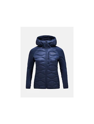 Bunda Peak Performance W Helium Down Hybrid Hood, tmavě modrá – M Bunda Peak Performance W Helium Down Hybrid Hood, tmavě modrá – M