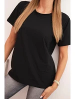 Dámská bavlněná blůza klasického střihu černá Dámská bavlněná blůza klasického střihu černá
