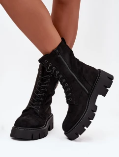 Zateplené workery dámské s ozdobou černé Melisse