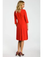 M336 Šaty se spadlým pasem a záhyby - červené M336 Šaty se spadlým pasem a záhyby - červené