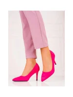 Dámské lodičky na jehlovém podpatku GD-XR-501A-FU tmavě růžová - GOODIN Dámské lodičky na jehlovém podpatku GD-XR-501A-FU tmavě růžová - GOODIN