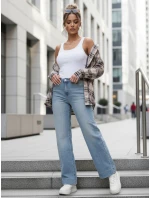 Dámské džíny se širokými nohavicemi modré FashionStreet UY2907