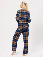 Pyžamo Key LNS 481 B24 Flanelové dlouhé/r 2XL-3XL dámské rozepínací
