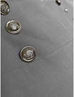 Elegantní šedé široké dámské kalhoty (33575) Elegantní šedé široké dámské kalhoty (33575)