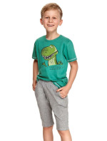 Chlapecké pyžamo Alan tmavě zelené s dinosaurem