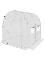 ZAHRADNÍ TUNEL 200x200x200 cm PE BÍLÁ OCELOVÁ KONSTRUKCE