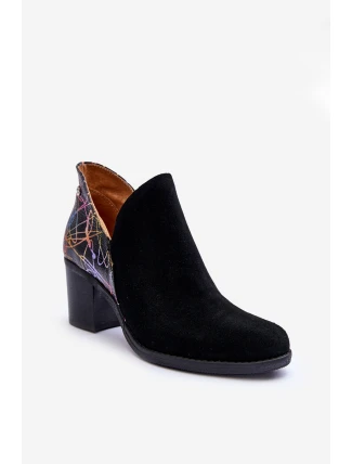 Dámské kožené boty na sloupu Maciejka 04492-99 černé