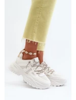 Dámské tenisky na masivní podrážce s ozdobným šněrováním Bílé Relissa