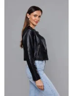 Krátká černá bunda ramoneska se stojáčkem (11Z8038) Krátká černá bunda ramoneska se stojáčkem (11Z8038)