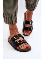 Dámské žabky s přezkami Černé Oliena