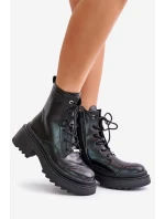 Dámské Zateplené Kožené Boty Černé Goe OO2N4115-W2