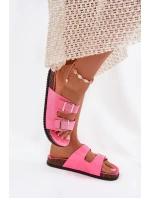 Dámské Pantofle S Přezkami Neonově Růžové Oliena