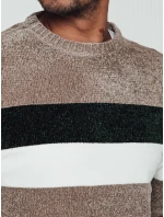 Pánský pruhovaný hnědý svetr FashionStreet WX2242