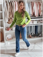 Dámské tričko s dlouhým rukávem FELORIA limetkově zelené FashionStreet RY2775