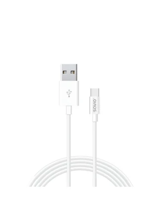 Kabel SAVIO CL-125 (USB typ C - USB 2.0 typ A ; 1m; bílá barva)