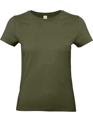 B&C #E190 /women Dámské tričko z těžké bavlny 01.004T urban khaki