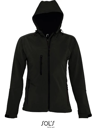 SOL'S Replay Women Dámská 3-vrstvá softshellová bunda s kapucí 25.6802 black