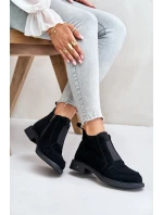 Semišové Nízké Boty Na Plochém Podpatku Zateplené D&A JC42-23 Černé