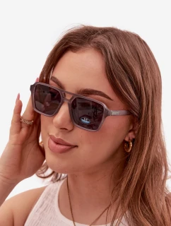 Dámské sluneční brýle se stříbrným detailem šedé