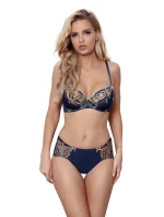 Dámská podprsenka V-9341 Tmavě modrá vzor - Axami