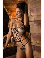 Sexy body V-8870 černo-tělové - Axami