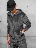 Pánská šedá velurová mikina FashionStreet BX5540