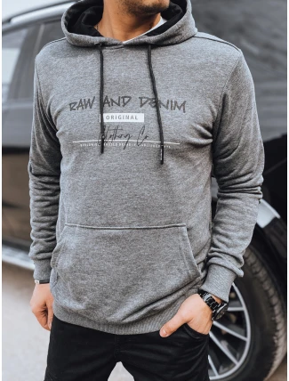 Pánská antracitová mikina s potiskem FashionStreet BX5713