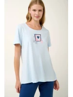 Vamp - Bavlněné dámské pyžamo s potiskem srdíček 20929 - Vamp