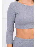 Souprava halenky a sukně šedá