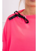 Oversize mikina s asymetrickými boky růžová neonová Oversize mikina s asymetrickými boky růžová neonová