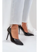 Lakované Lodičky Se Špičatými Špičkami Černé Omenra