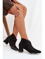 Dámské kotníkové boty na klínku s prošitím Černé Darlisse