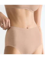 Dámské kalhotky GO Daily Cotton Highwaist 3P - BROWN - béžové 00LZ - SLOGGI